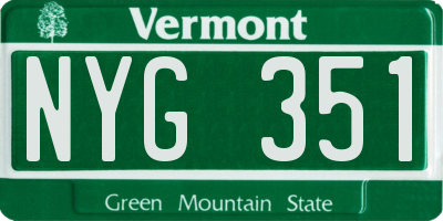 VT license plate NYG351