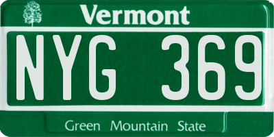 VT license plate NYG369