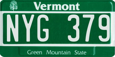 VT license plate NYG379