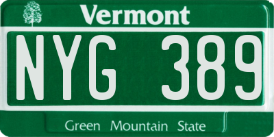 VT license plate NYG389