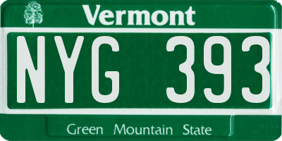 VT license plate NYG393