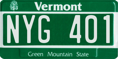 VT license plate NYG401