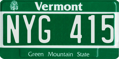 VT license plate NYG415