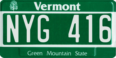 VT license plate NYG416