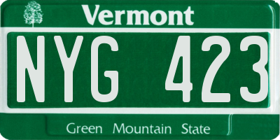 VT license plate NYG423