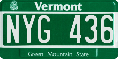 VT license plate NYG436