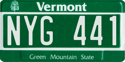 VT license plate NYG441