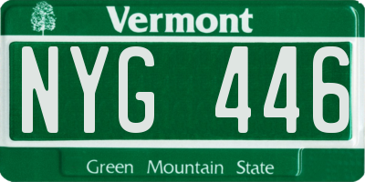 VT license plate NYG446