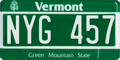 VT license plate NYG457