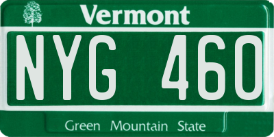 VT license plate NYG460