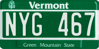 VT license plate NYG467