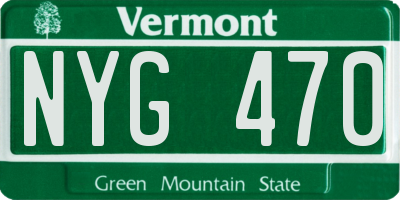 VT license plate NYG470
