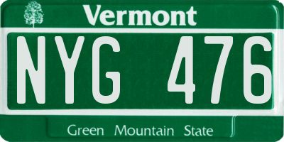 VT license plate NYG476