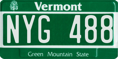 VT license plate NYG488