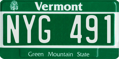 VT license plate NYG491
