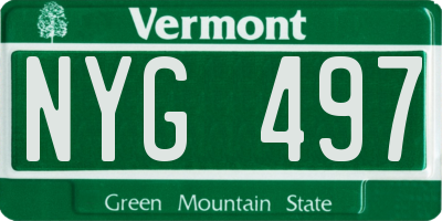VT license plate NYG497