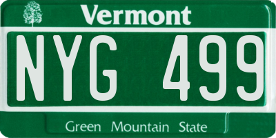 VT license plate NYG499