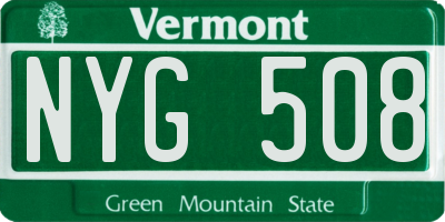 VT license plate NYG508