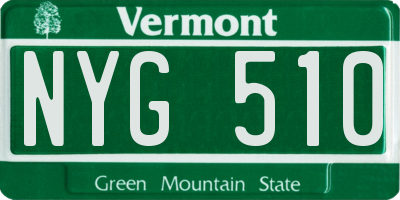 VT license plate NYG510