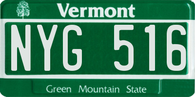 VT license plate NYG516