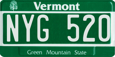 VT license plate NYG520