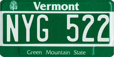 VT license plate NYG522