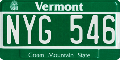 VT license plate NYG546