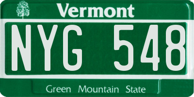 VT license plate NYG548