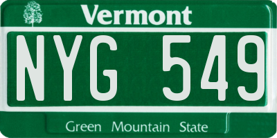 VT license plate NYG549