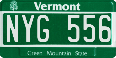VT license plate NYG556