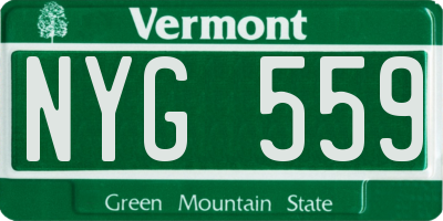 VT license plate NYG559