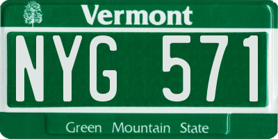 VT license plate NYG571