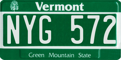 VT license plate NYG572