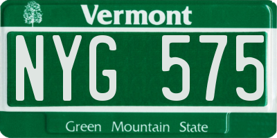 VT license plate NYG575