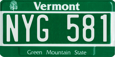 VT license plate NYG581
