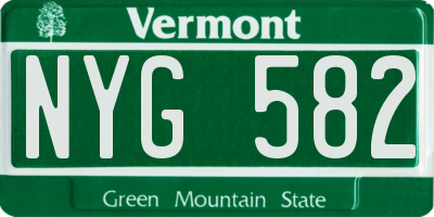 VT license plate NYG582