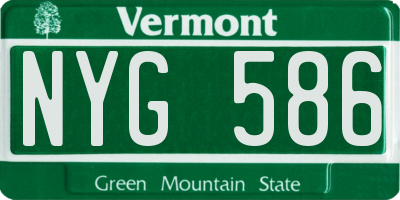 VT license plate NYG586