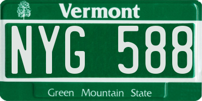 VT license plate NYG588