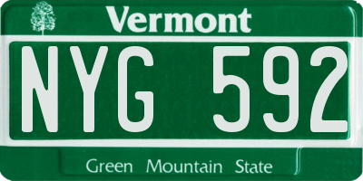 VT license plate NYG592
