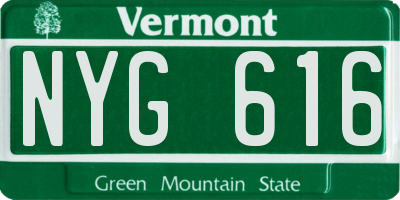 VT license plate NYG616