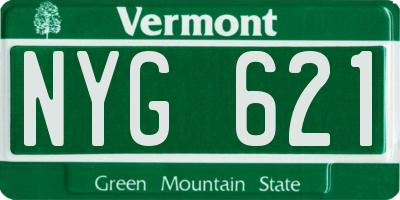 VT license plate NYG621