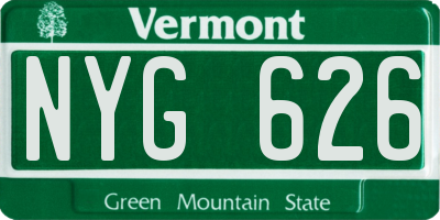 VT license plate NYG626