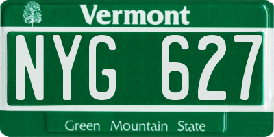 VT license plate NYG627