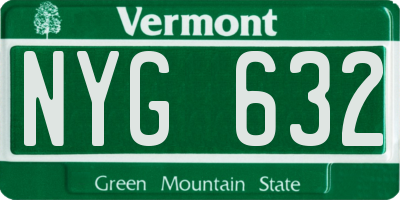 VT license plate NYG632
