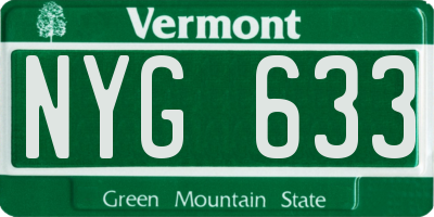 VT license plate NYG633