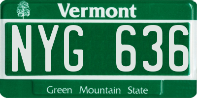 VT license plate NYG636