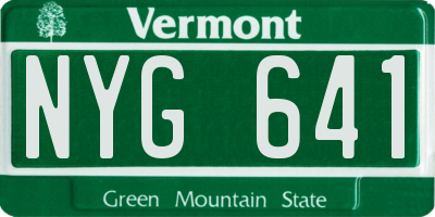 VT license plate NYG641