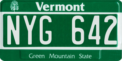 VT license plate NYG642