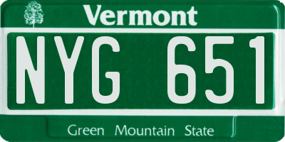VT license plate NYG651