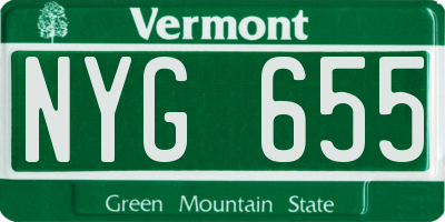 VT license plate NYG655